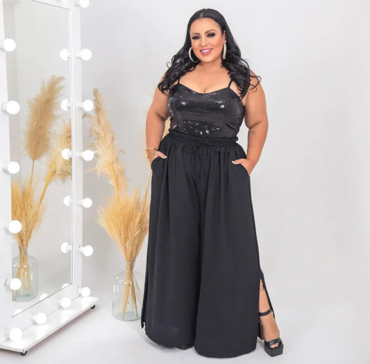 Pantalón Plus Size Con Aberturas Laterales