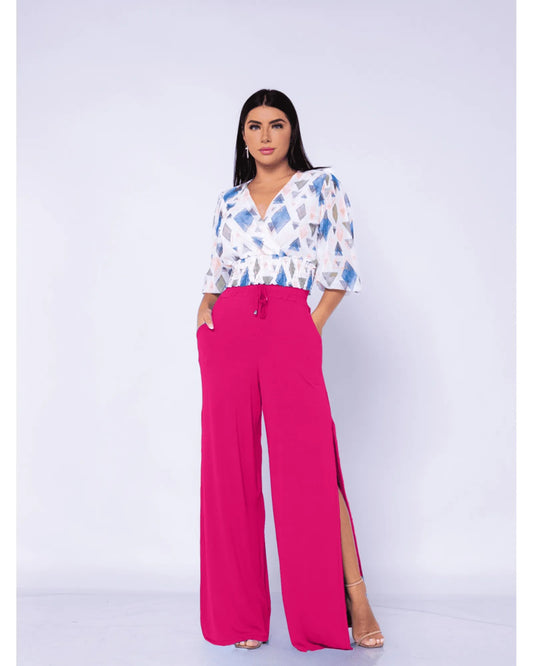 Pantalón Estilo Palazzo Brasileño Fucsia