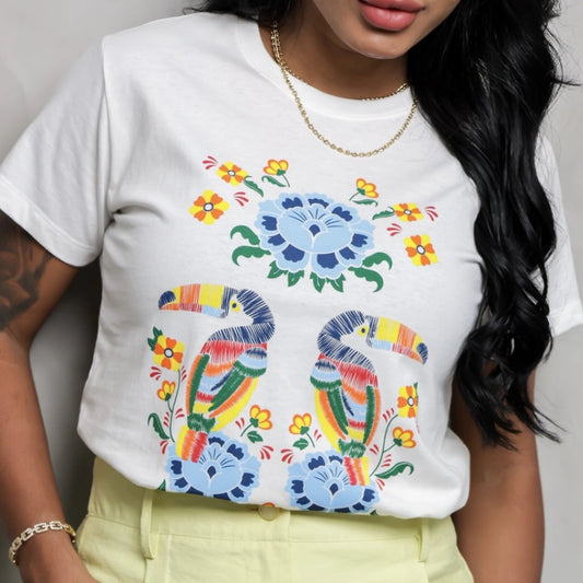Polera Estampada Brasileña Slim ~ Farm Tucanes