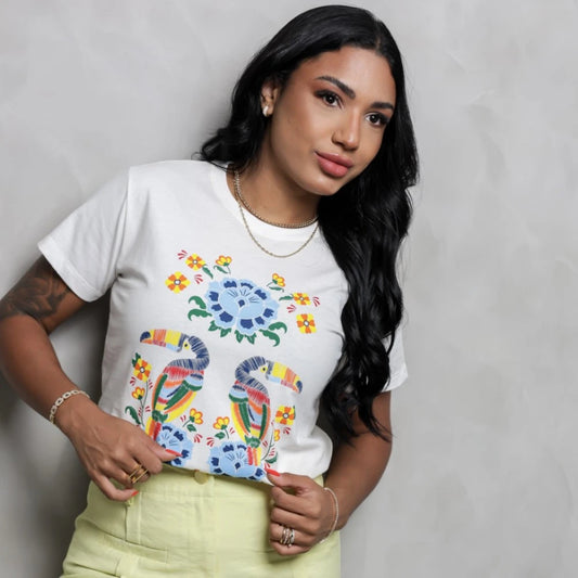 Polera Estampada Brasileña Slim ~ Farm Tucanes