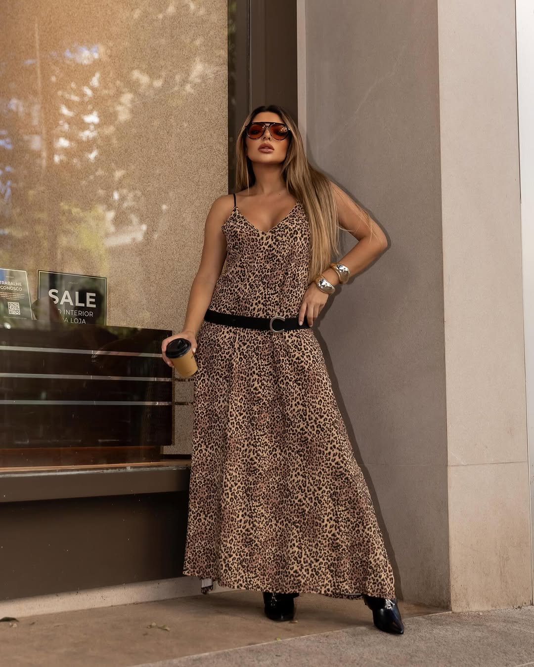 Vestido Largo Animal Print Con Tirantes – Encanto Carioca