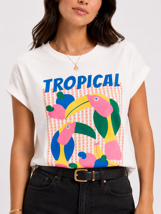 Polera Manga Japonesa Tropical