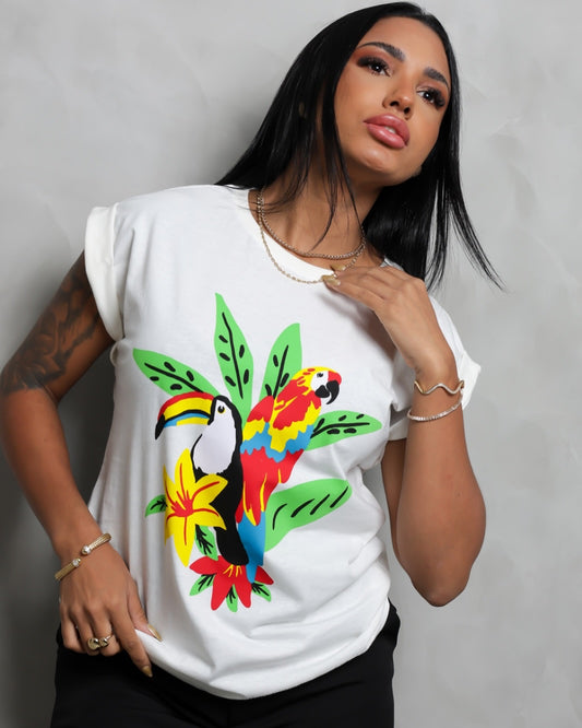 Polera Estampada Brasileña Manga Japonesa ~ Lorenzo & Remenzo