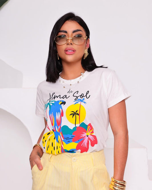 Polera Estampada Brasileña Slim ~ Alma De Sol