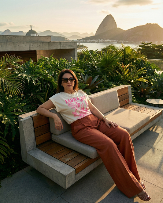 Polera Estampada Brasileña Manga Japonesa ~ Fauna Rio