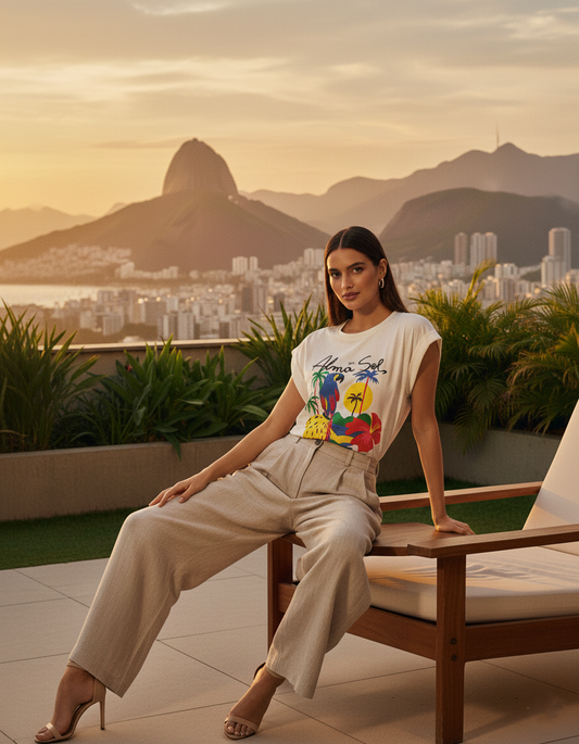 Polera Estampada Brasileña Manga Japonesa ~ Alma de Sol