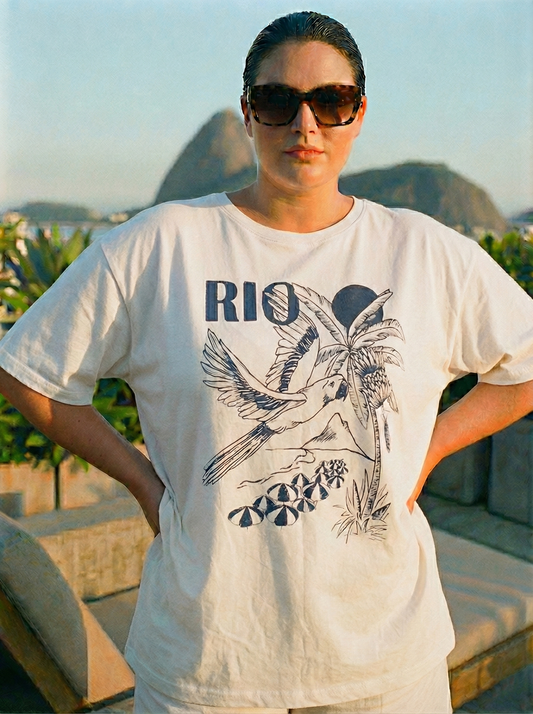 Polera Maxi Estampada Rio Playa