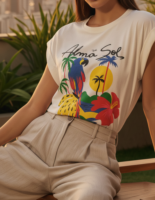 Polera Estampada Brasileña Manga Japonesa ~ Alma de Sol