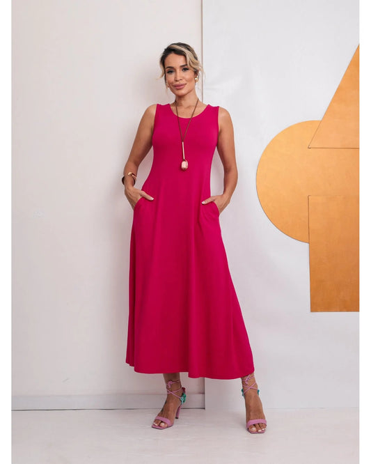 Vestido Largo con Bolsillos