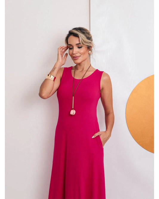 Vestido Largo con Bolsillos