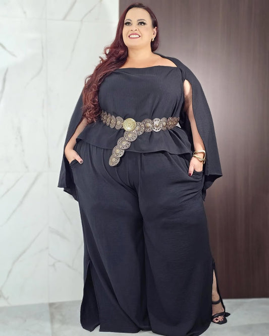 Blusa Asimétrica Plus Size Con Mangas Abiertas Boho Chic
