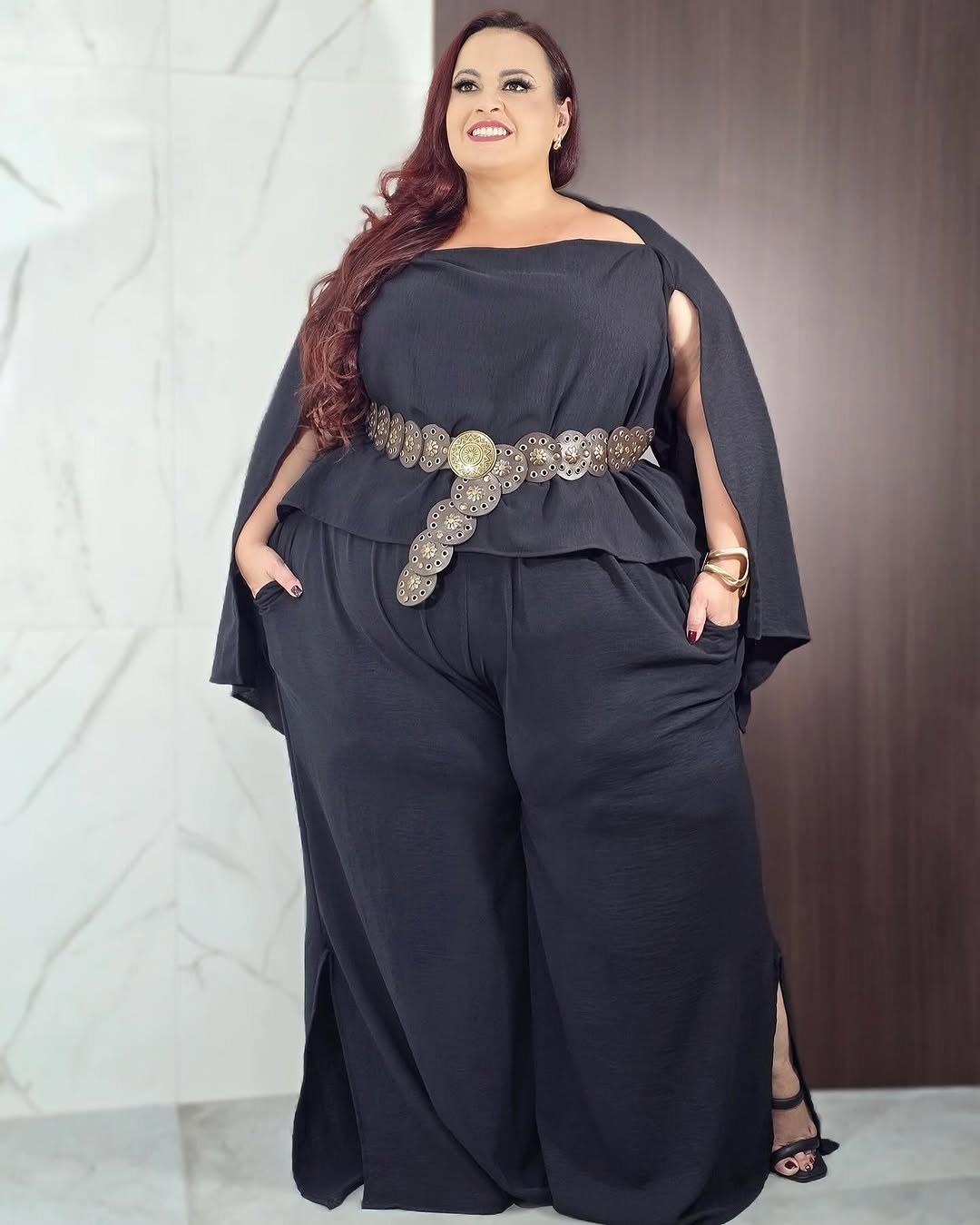 Pantalón Talla Grande Con Aberturas Laterales Linea Curvy