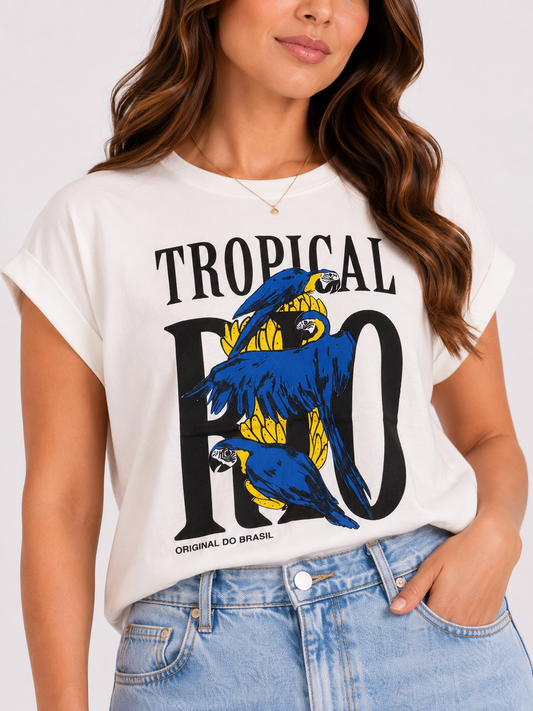 Polera manga japonesa Tropical