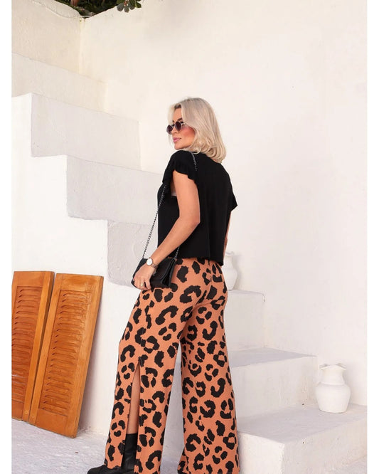 Pantalón Estilo Palazzo Brasileño Animal Print