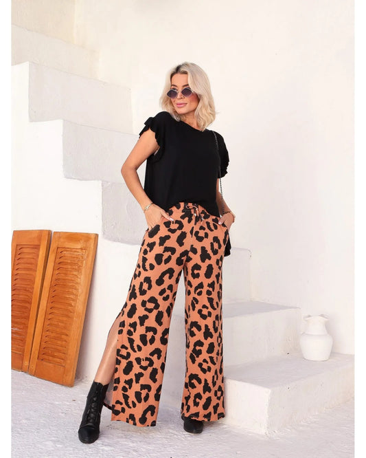 Pantalón Estilo Palazzo Brasileño Animal Print