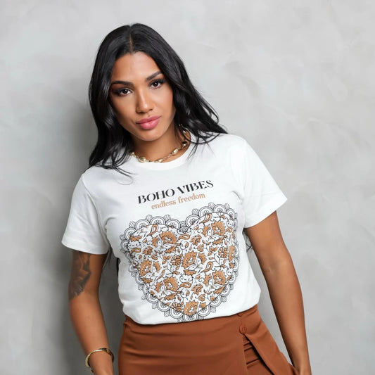 Polera Estampada Brasileña Slim ~ Boho Vibes