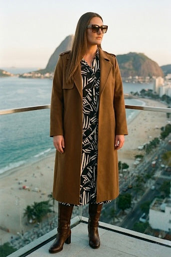 Vestido Largo Camisero Vibrante Brasileño