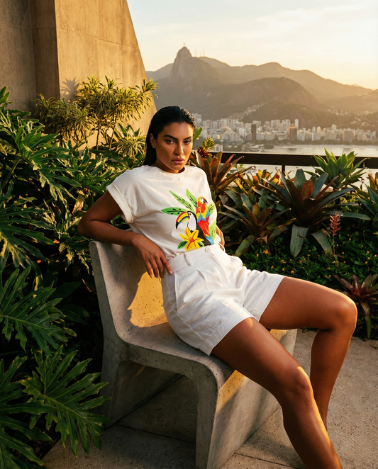 Polera Estampada Brasileña Manga Japonesa ~ Lorenzo & Remenzo