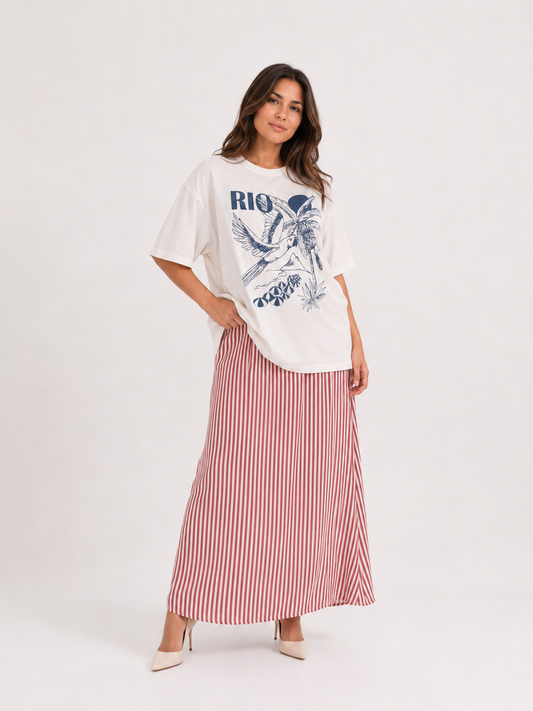 Polera Maxi Estampada Rio Playa