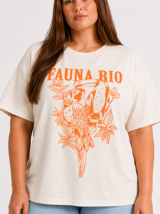 Polera maxi Fauna Rio Naranja