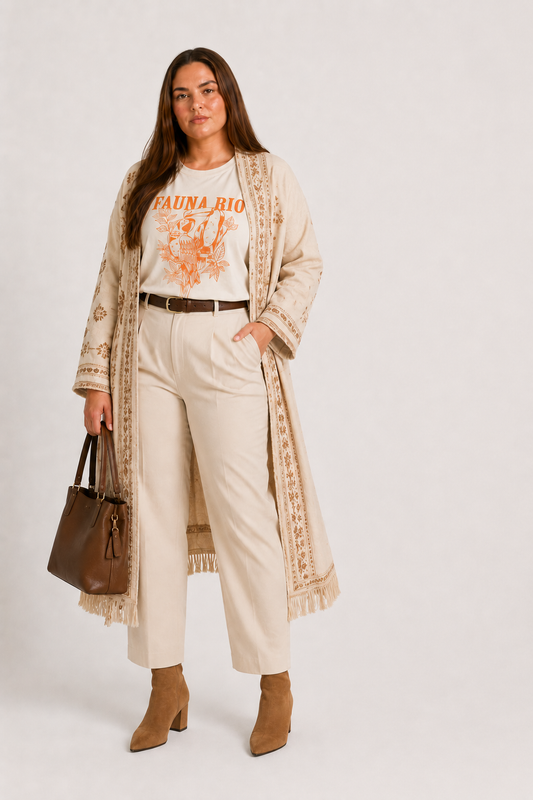 Polera maxi Fauna Rio Naranja