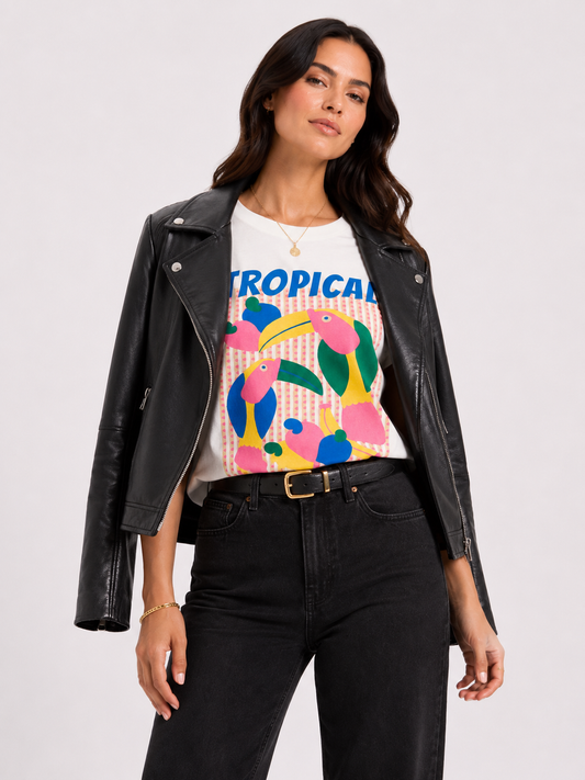Polera Manga Japonesa Tropical