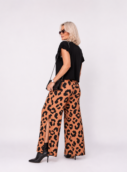 Pantalón Brisa - Estilo Palazzo Brasileño Animal Print
