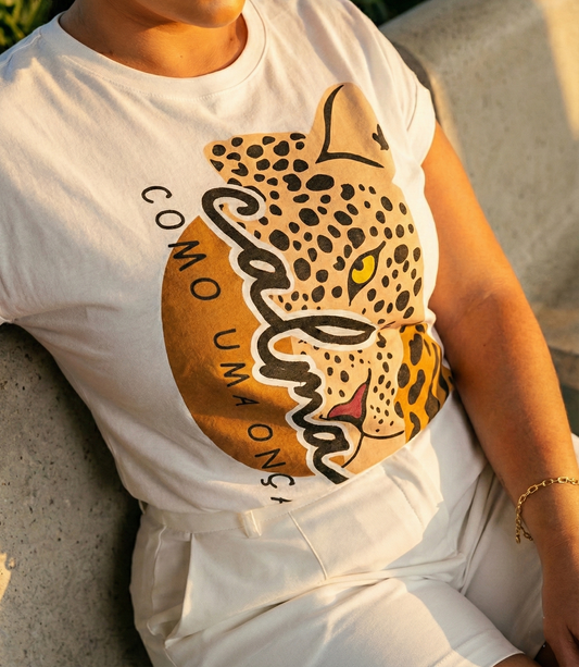 Polera Estampada Brasileña Manga Japonesa Talla Grande ~  Calma Onça