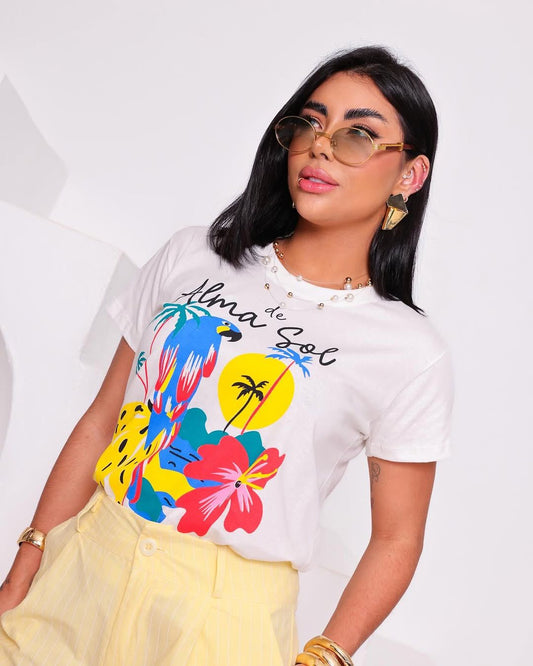 Polera Estampada Brasileña Slim ~ Alma De Sol
