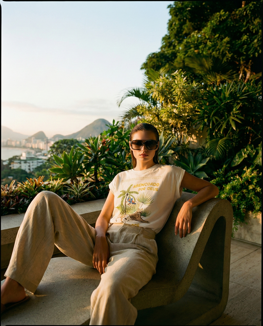 Polera Estampada Brasileña Manga Japonesa ~ Bendecido