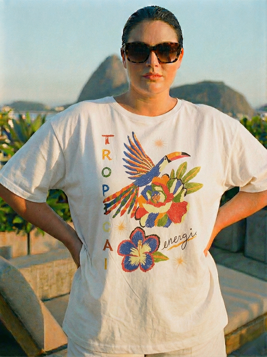Polera Estampada Brasileña Maxi ~ Energia Tropical