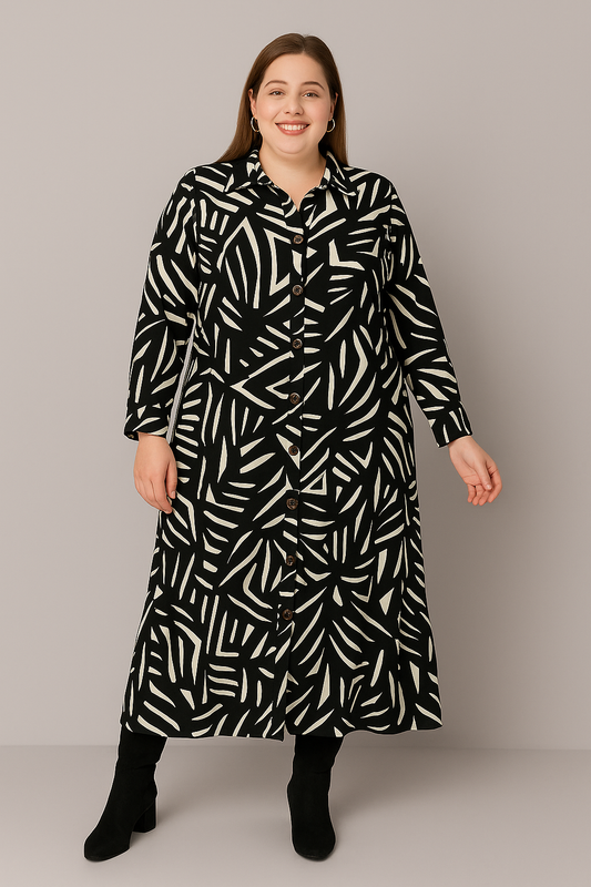 Vestido Largo Camisero Vibrante Brasileño