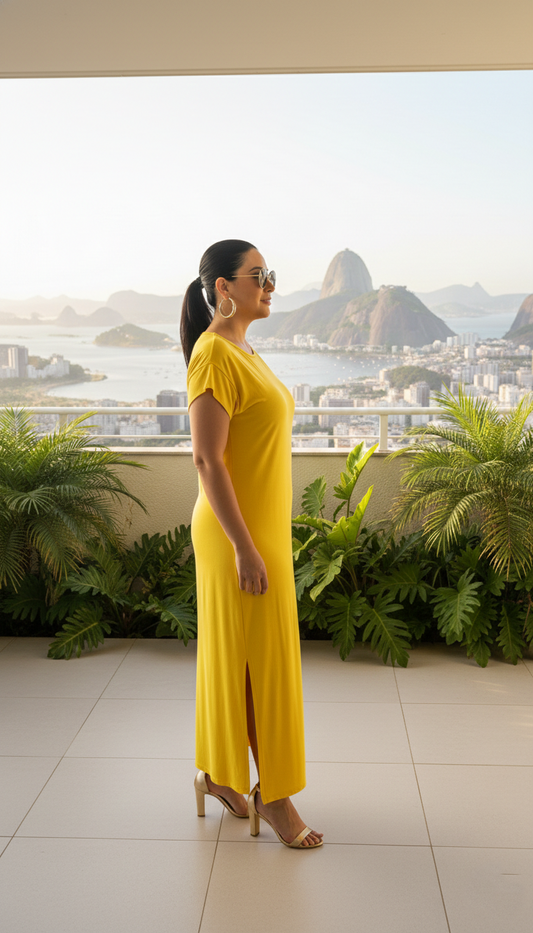 Vestido Largo Brasileño Amarillo