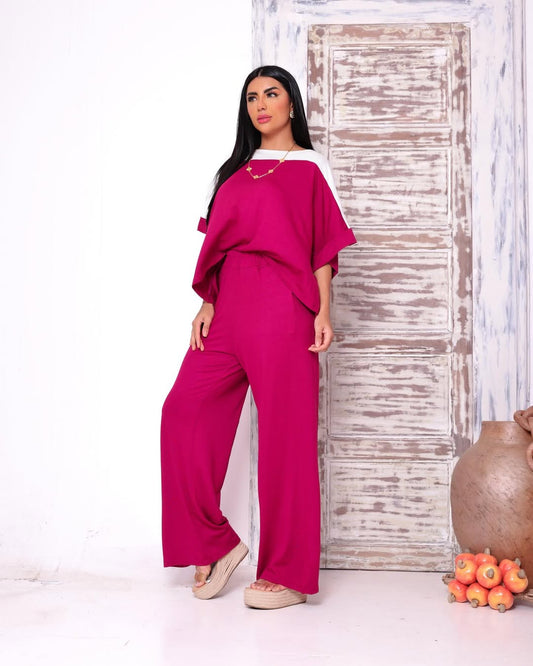 Conjunto Bicolor Pantalón Palazzo y Polera Oversize